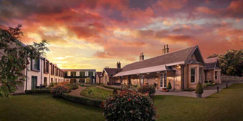 Relaxing spa amenities overlooking panoramic mountain ranges
