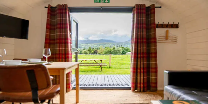 The imposing mountain peaks near the holiday home.